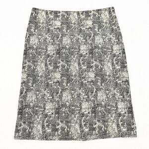 MM LaFleur Patterned Crosshatch Pencil Straight Skirt Back Slit Size 0